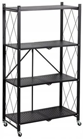 Kuchynský regál na kolieskach Ricos 2 (čierna). Akcia -16%. Vlastná spoľahlivá doprava až k Vám domov. 1133075