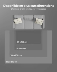 Koberec, 120 x 170 cm, protišmykový, možno prať v práčke, antracitovo sivý