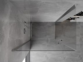 Mexen Mist-B Duo, 2-krídlový výklopný sprchový kút 100 x 85 cm, číre sklo, chrómový profil, 8A2-100-085-01-00