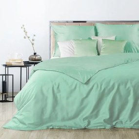 Hebké obojstranné posteľné obliečky mätovo zelenej farby 3 časti: 1ks 180x200 + 2ks 70 cmx80