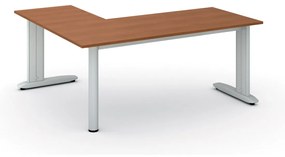 Rohový kancelársky písací stôl PRIMO FLEXIBLE 1800 x 1600 mm, čerešňa