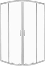 Novoterm Štvrťkruhový sprchový kút NV-Aruba GL CHR 90 SV, chróm/transparent + hlboká vanička biela