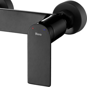 Rea Storm, nástenná sprchová batéria s ručnou sprchovou sadou, čierna matná, REA-B8033