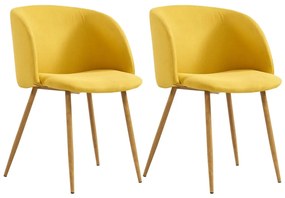 Jedálenské stoličky 2 ks žlté látkové 282604