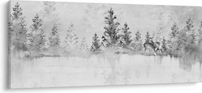 Obraz - Jelene pri jazere (120x50 cm)