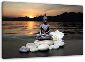 Obraz na plátně Buddha Zen Západ slunce - 100x70 cm