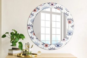 Okrúhle ozdobné zrkadlo Štýl moderných očí fi 60 cm