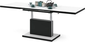 PRESTIGE ASTON biely čierny, rozkladaci, zdvíhací konferenčný stôl, stolík, čiernobiely