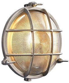 NORDLUX POLPERRO vonkajšie okrúhle nástenné svietidlo, 1xE27, 12,5W, strieborná