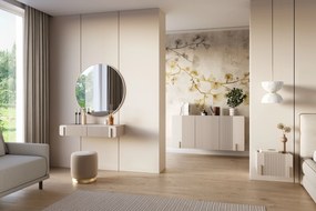 Závesný nočný stolík Malmi 45 cm so zásuvkou - kašmír / zlatá