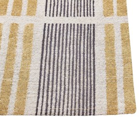 Bavlnený koberec 80 x 150 cm žltá/čierna KATRA Beliani