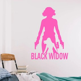 Veselá Stena Samolepka Black Widow silueta Farba: růžová, Veľkosť: 100 x 70 cm