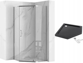 Rea Axin, sprchovací kút 90x90x195 cm + biela sprchová vanička Diamond, KPL-K8779