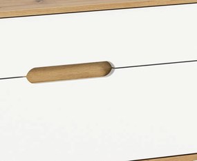 Televizna skrinka Scandi, biela/dub nox