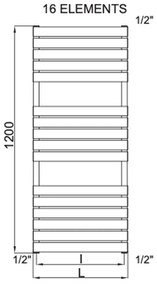 Cordivari Samira - Radiátor 1200x400 mm, biela 3551626102037