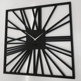 Fenomenálne hranaté hodiny v  luxusnej čiernej farby 80 cm