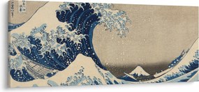 Obraz - Katsushika Hokusai, Under the Wave off Kanagawa, reprodukcia (120x50 cm)