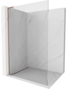 Mexen Kioto L, sprchová zástena Walk-In 80 x 200 cm, 8mm číre sklo, medený matný profil, 800-080-103-65-00