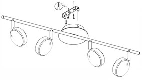 Eglo 95632 - LED Bodové svietidlo SALTO 4xLED/5,4W/230V