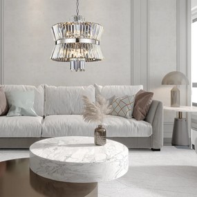 Luster Aurelia, 1x krištáľové/chrómové kovové tienidlo, (fi 54cm), ch