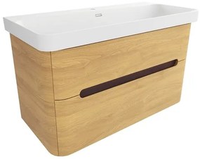 Kúpeľňová skrinka s umývadlom SAT Fusion 97,5x53x45 cm dub medový mat SATFUSION2100DMMW, 1 ks