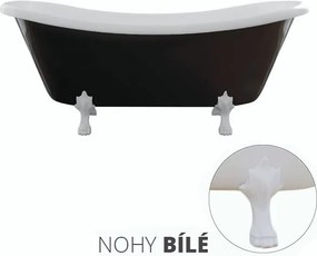 Besco Voľne stojaca vaňa zo sanitárneho kompozitu Amelia BW 190x77 bez prepadu BESCO-Typ výpuste: Click-Clack bez prepadu, chróm, BESCO-Nôžky: Chróm