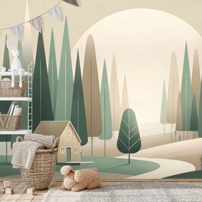 Tapeta minimalistická lesná krajina