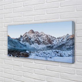 Obraz canvas Horské zimné jazero 125x50 cm