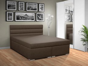 Čalúnená posteľ s úložným priestorom Tango 160 Typ farebného prevedenia: Savana hnedá 25, Typ čela: C - LED osvětlení