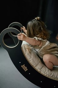 Montessori drevená hojdačka čierna L Šedá