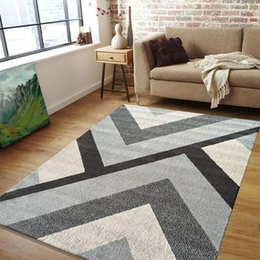 Moderný koberec s geometrickými vzormi v sivých farbách Šírka: 120 cm | Dĺžka: 170 cm