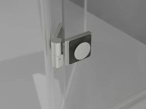 Mexen Lunar, L pravý výklopný päťuholníkový sprchový kút 100x90 cm, 8mm číre sklo, oceľový profil, 831L-100P-090L-97-00-P