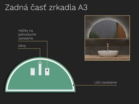 Atypické zrkadlo do kúpeľne s LED osvetlením A3