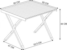 MI Kempingový stolík DREVO 60