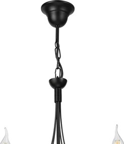 Luster na reťazi ANTON 5xE14/15W/230V čierny