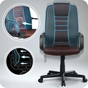 Otočná kancelárska stolička Sofotel 518B - čierna a hnedá