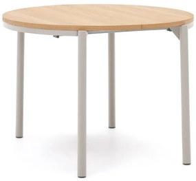 Okrúhly rozkladací jedálenský stôl s doskou v dubovom dekore v prírodnej farbe ø 90 cm Montuiri – Kave Home