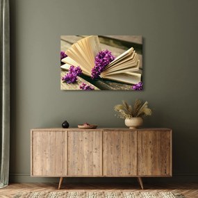 Obraz knihy s levanduľou (90x60 cm)