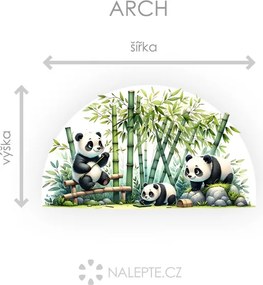 Pandy a vetvičky textilní prelepiteľné nálepky na stenu hárok 47 x 27 cm