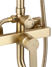 Rea Argus, sprchová súprava s hornou dažďovou a ručnou hlavicou, zlatá matná, REA-P7841