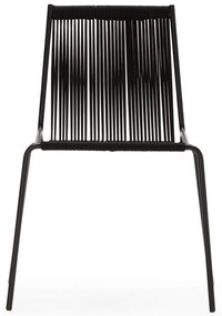 Čierne kovové stohovateľné jedálenské stoličky v súprave 2 ks Emily – Marckeric