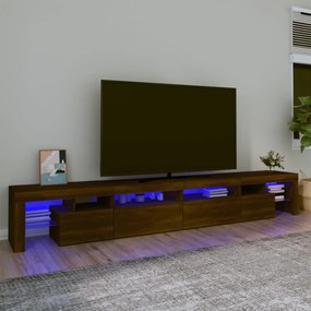 TV skrinka s LED svetlami hnedý dub 260x36,5x40 cm 3152825