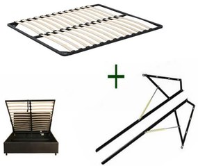 Zdvíhací kovový rošt do postele Domy 120x200 cm čierny