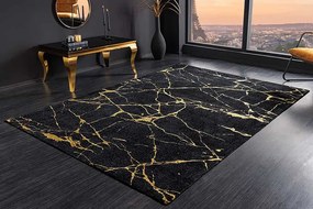 Dizajnový koberec Plochá tkanina Mramor čierna 240x160cm