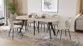 Mazzoni EXPANSO Kašmír / čierne nohy - OVÁLNY ROZKLADACÍ STÔL 160-360 cm PRE 16-18 OSÔB
