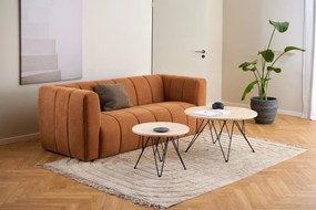 Odkladací stolík Prunus 55 cm béžový mramor/čierny