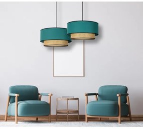 Duolla - Luster na lanku BOHO 1xE27/15W/230V pr. 45 cm tyrkysová/ratan
