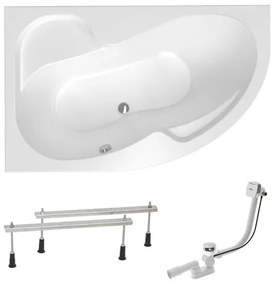 Asymetrická vaňa Laguna Fortuna Plus 150x100 cm akrylát ľavá SIKOFO1500LAPN, 1 ks