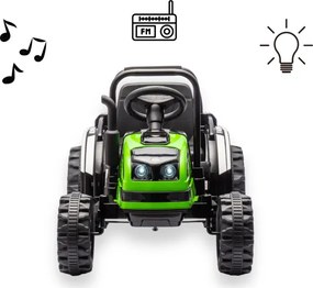 Elektrický traktor s prívesom Farmer zelený