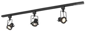 Priemyselný koľajnicový systém s 3 reflektormi 1-fázový čierny - Suplux